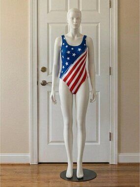NEW Limited Edition Women's SMALL Patriotic American Flag One Piece USA Swimsuit